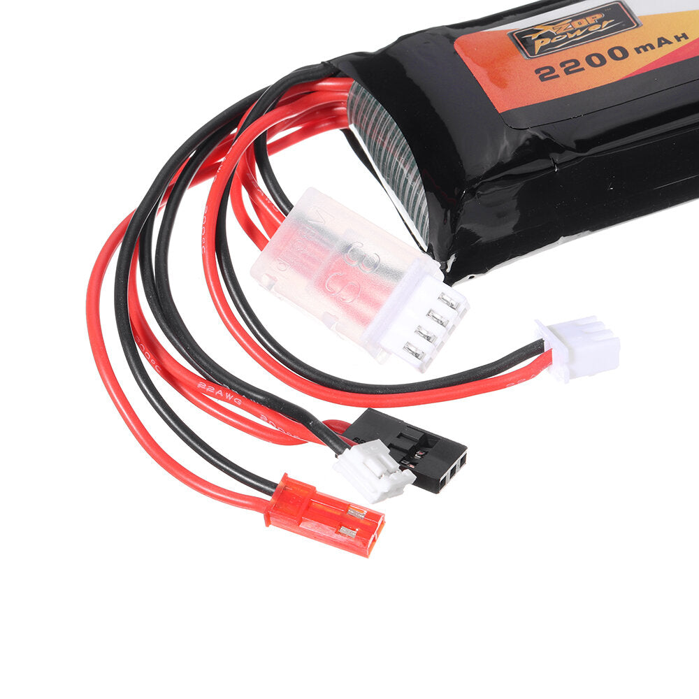 ZOP Power 11.1V 2200mAh 3S 8C Lipo Battery JR JST Futaba Plug for Transmitter