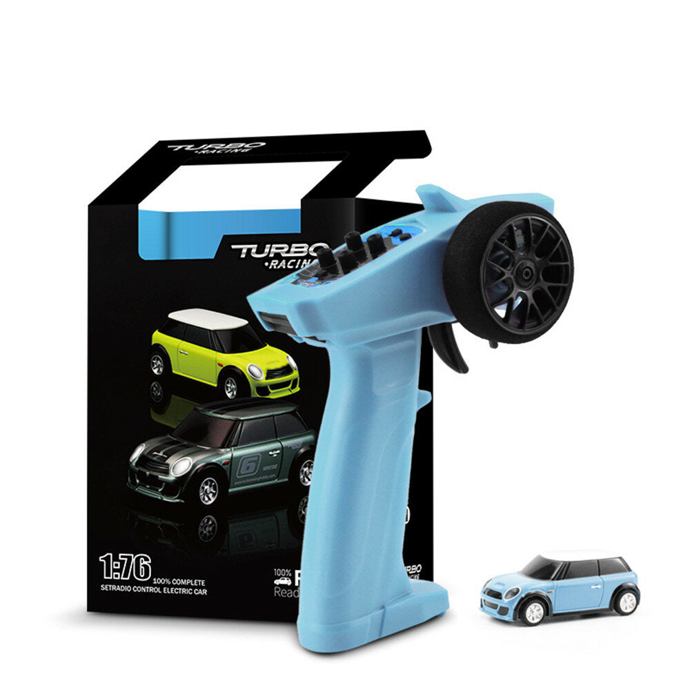 Turbo Racing RTR 1/76 2.4G RWD Fully Proportional Mini RC Car LED Light Vehicles Model Kids Children Toys