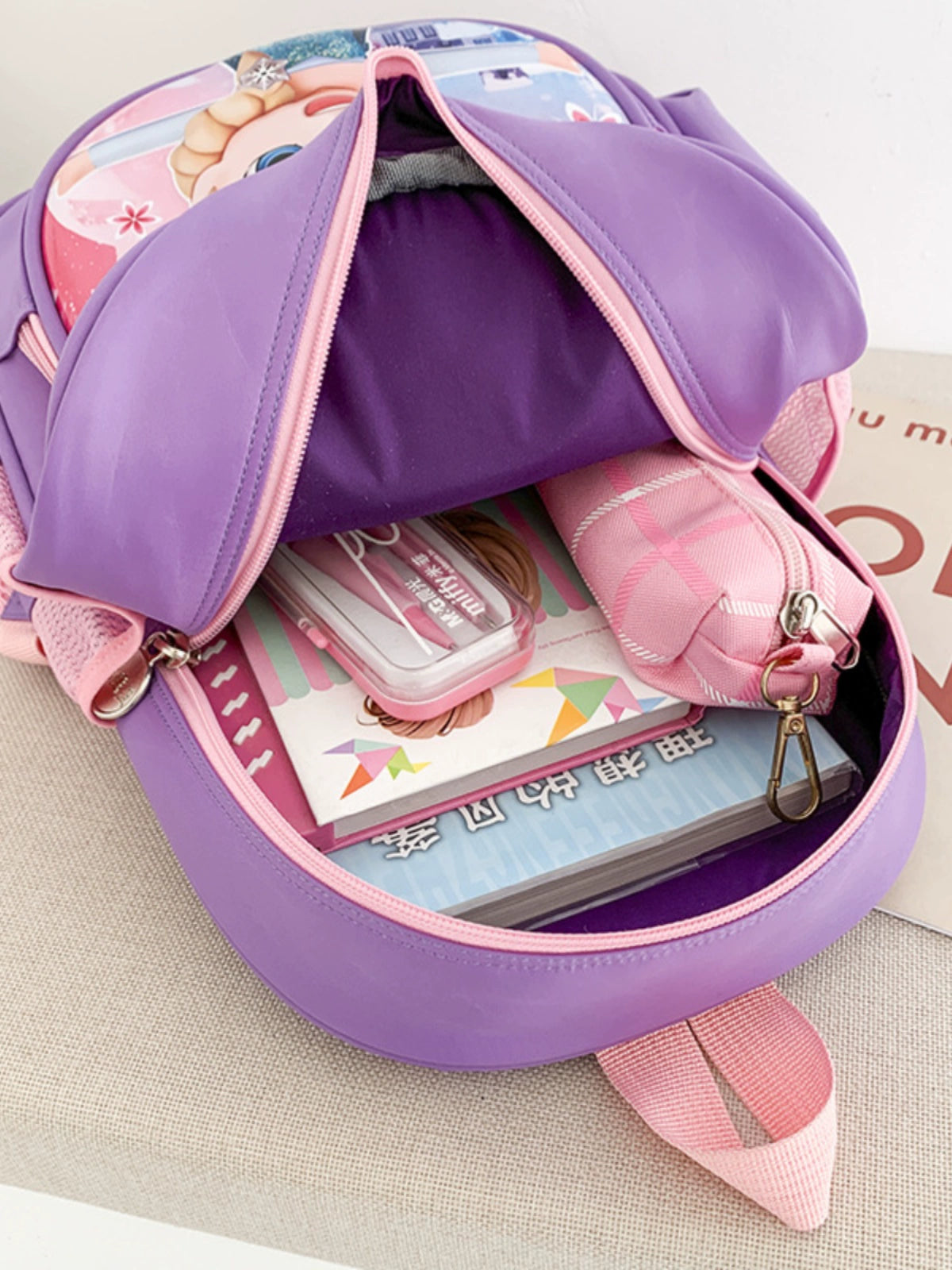Burden-Reducing Kindergarten Boy's Western Style Schoolbag Cartoon Spider Car Waterproof Little Princess Girls' Backpack Lightweight