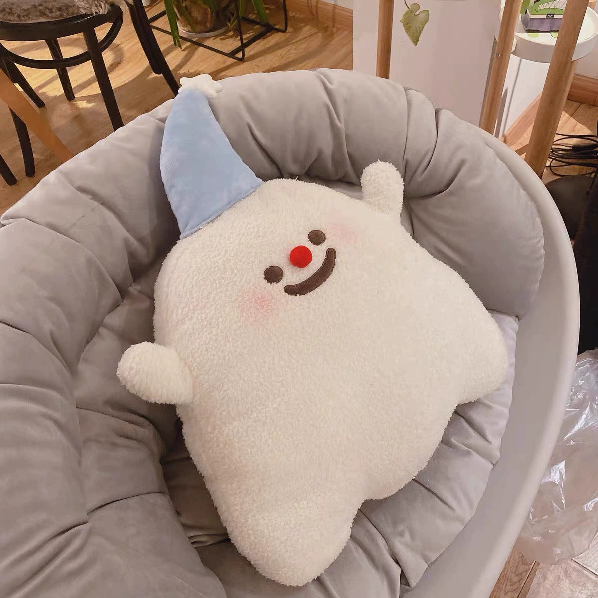 Cartoon Christmas Series Doll Star Pattern Pillow Little Ghost Cushion Sleep Hug Hand Warmer Doll Holiday for Girls