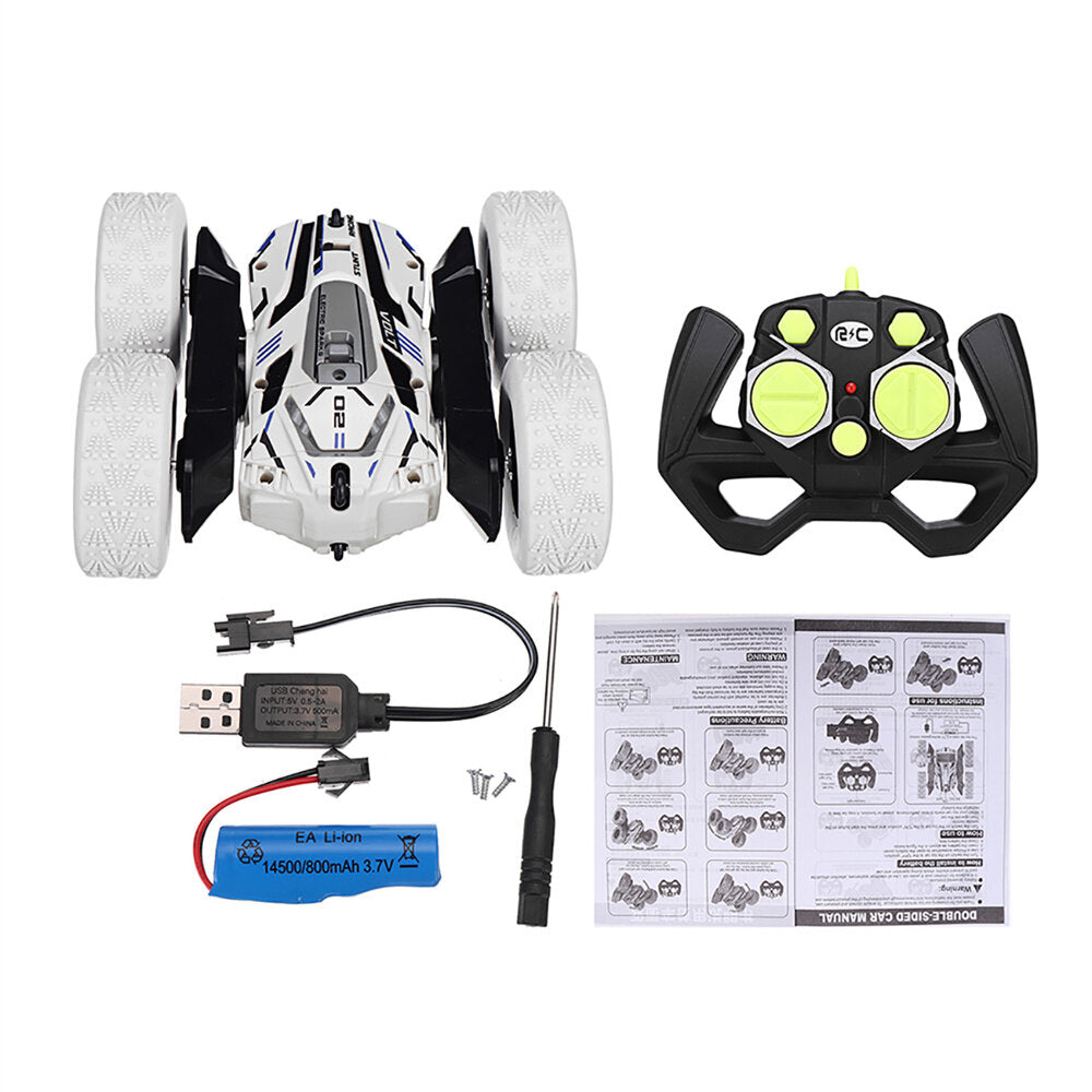 RC Stunt Car 2.4G 4WD 360 Rotate LED Lights Remote Control Off Road Double Sided Vehicles Model Kids Children Toys