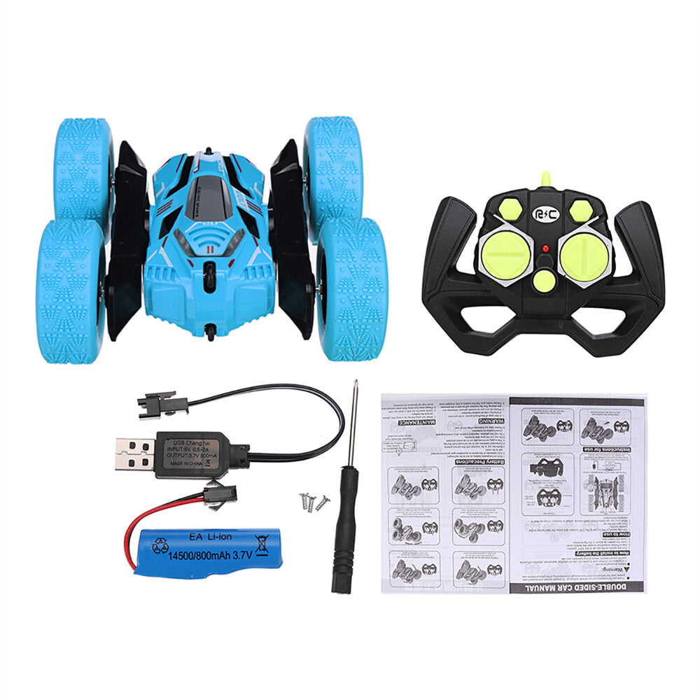 RC Stunt Car 2.4G 4WD 360 Rotate LED Lights Remote Control Off Road Double Sided Vehicles Model Kids Children Toys