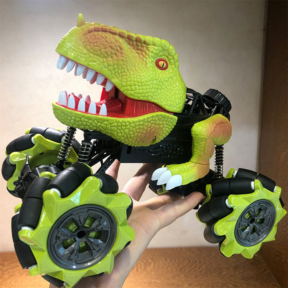 RC Stunt Car 1/16 2.4G 13CH Dinosaur Remote Control Toys Lighting Music Spary Horizontal Drift Vehicles Models