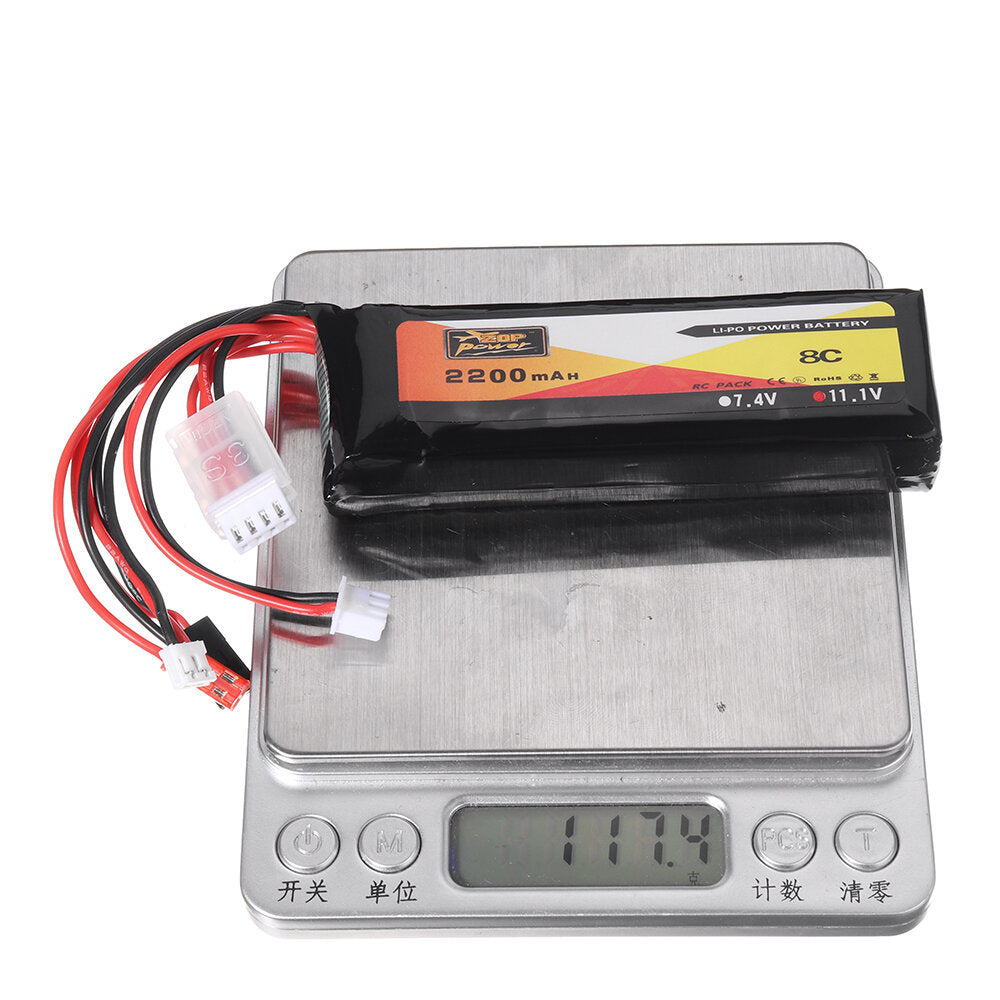 ZOP Power 11.1V 2200mAh 3S 8C Lipo Battery JR JST Futaba Plug for Transmitter