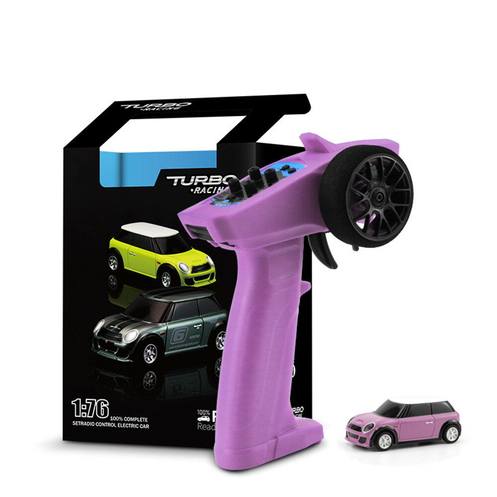 Turbo Racing RTR 1/76 2.4G RWD Fully Proportional Mini RC Car LED Light Vehicles Model Kids Children Toys