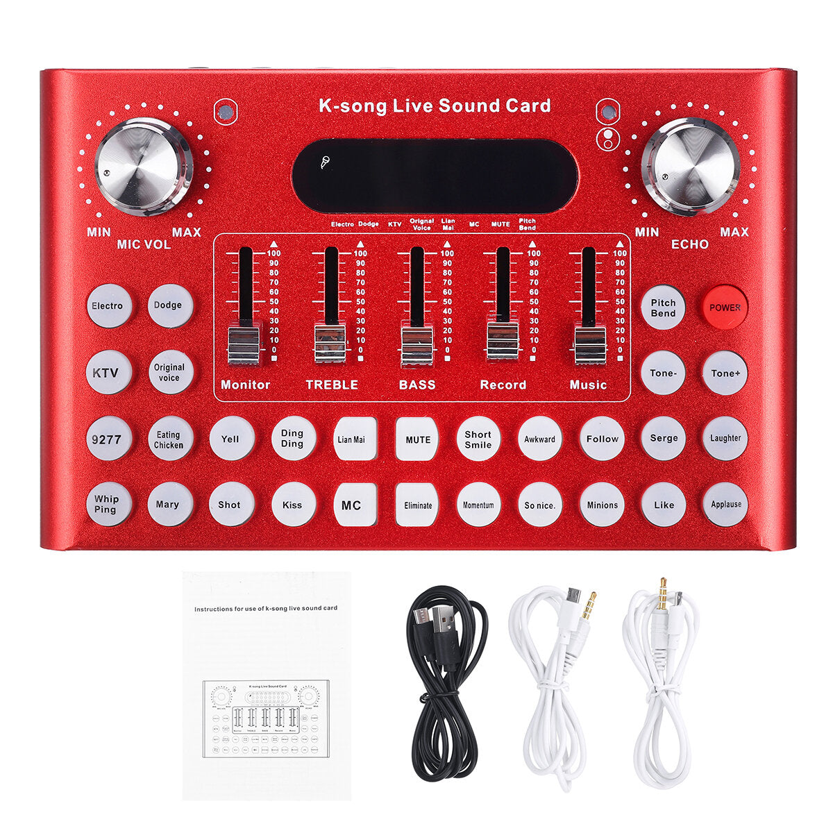 Live Sound Card Webcast Headset Mic Voice Control bluetooth for Phone Computer