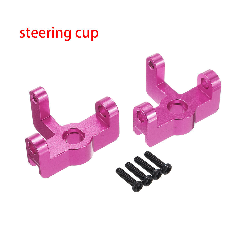 Wltoys 144001 1/14 Upgrade Metal RC Car Parts Swing Arm C Seat Connector Steering Cup Rear Wheel Seat Rod Gear Pink