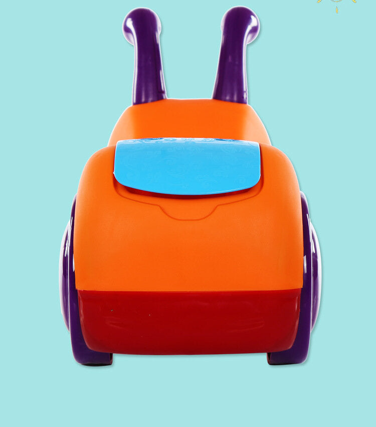 Snail Cartoon Scooter Car with Hidden Storage Basket and PP Tires for 1-3 Years Old