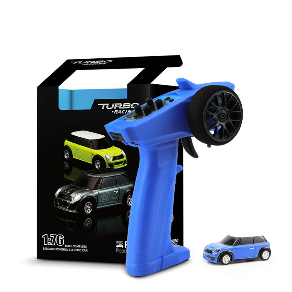 Turbo Racing RTR 1/76 2.4G RWD Fully Proportional Mini RC Car LED Light Vehicles Model Kids Children Toys
