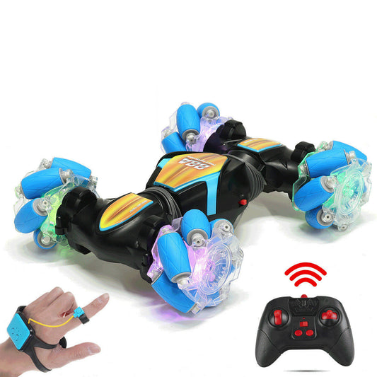 RC Stunt Car 1/12 2.4G Remote Control Gesture Sensor All-Terrain Toy Double Sided Rotating Off Road 360 Flips with Lights Music Drift Dancing Vehicle Model