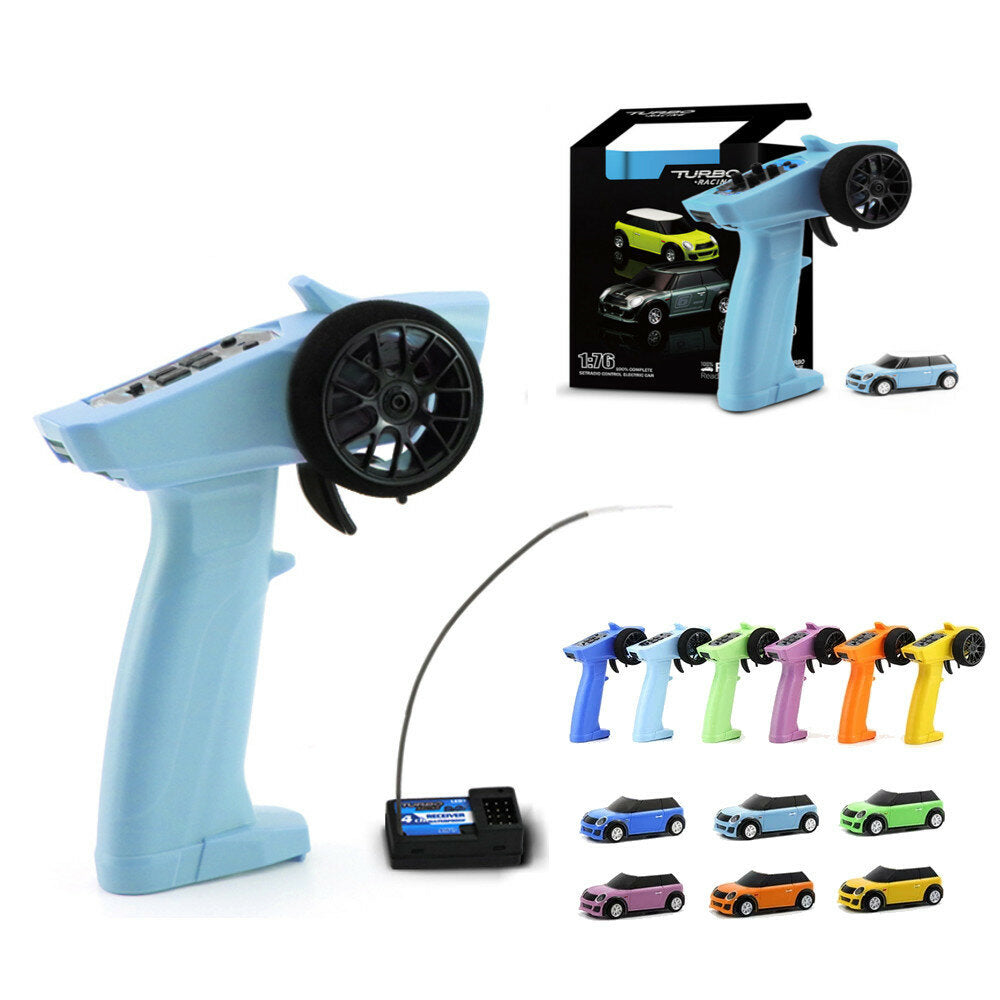 Turbo Racing RTR 1/76 2.4G RWD Fully Proportional Mini RC Car LED Light Vehicles Model Kids Children Toys
