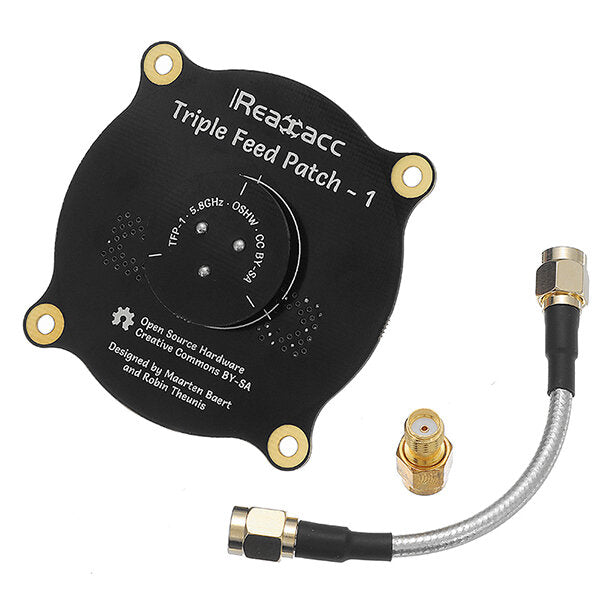 Realacc Triple Feed Patch-1 5.8GHz 9.4dBi Directional Circular Polarized FPV Pagoda Antenna for Fatshark DJI Eachine Goggles