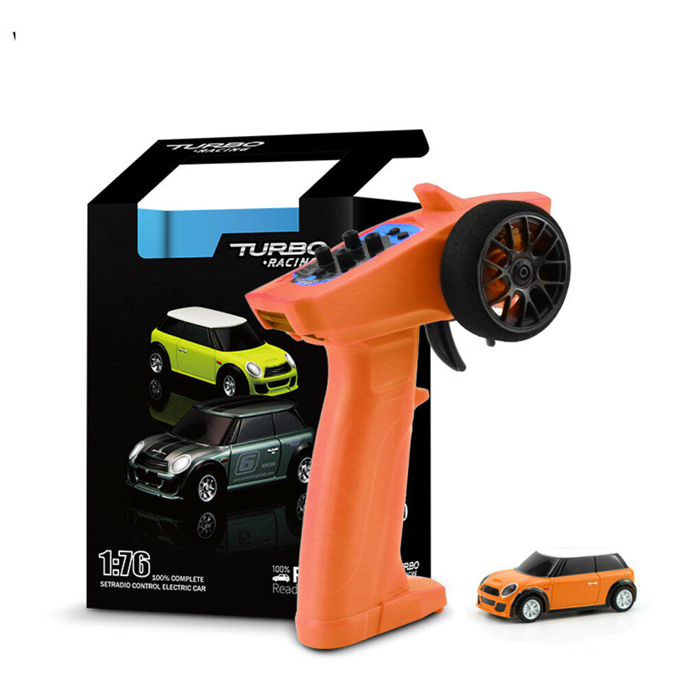 Turbo Racing RTR 1/76 2.4G RWD Fully Proportional Mini RC Car LED Light Vehicles Model Kids Children Toys