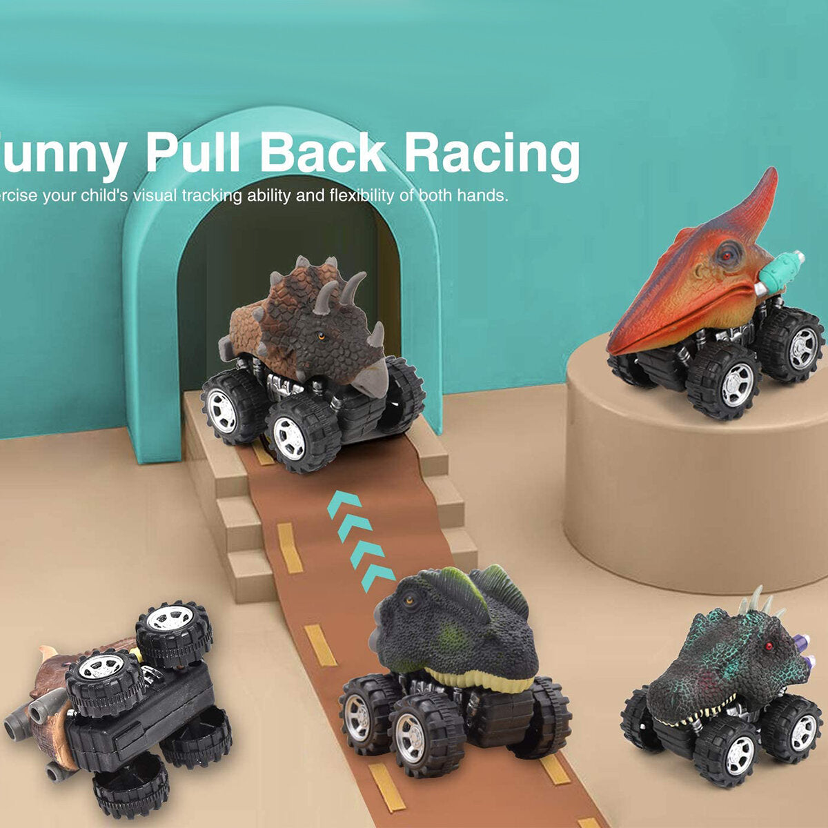 Simulation Dinosaur Model Toy Car Pull Back Dinosaur Car Toys