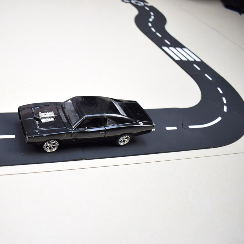 Children road building motorway toy car traffic roadway flexible PVC Puzzles Track Play Set DIY universal accessories game scene