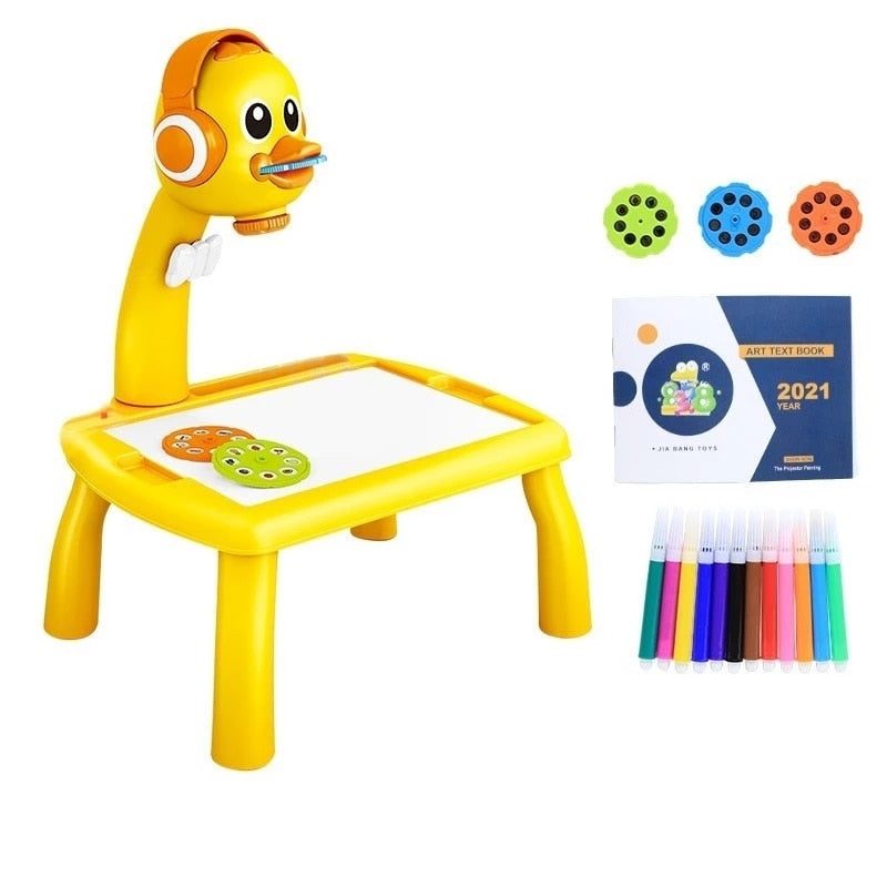 Kids Mini Led Drawing Projector Art Drawing Table Light Toys For Kids Painting Board Small Desk Educational Learning Paint Tool