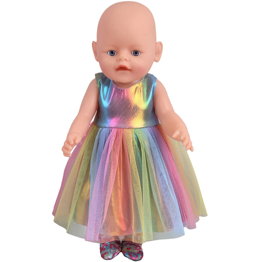 43 Cm Boy American Dolls Clothes Princess Dress School Uniforms Unicorn Queen Skirt Born Baby Toys 18 Inch Girls Doll Gift f41