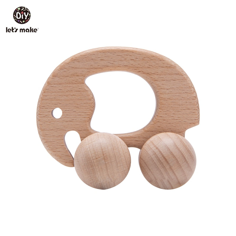 Let&#39;s Make Wooden Baby Toys 0 12 Month 1PC Toys For Babies Beech Car Hedgehog Elephant Educational Infants Developmental Newborn