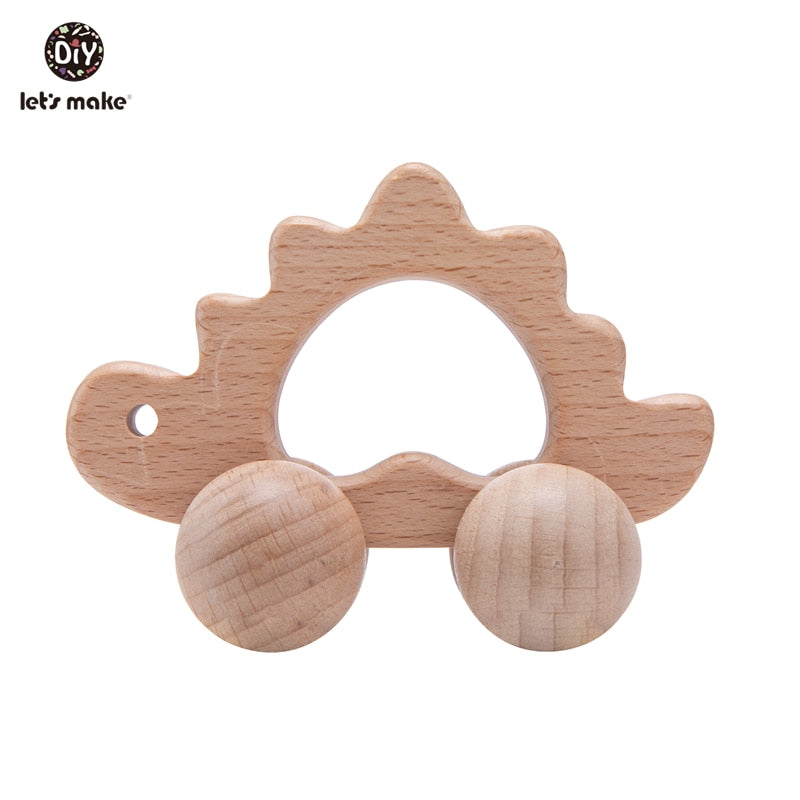 Let&#39;s Make Wooden Baby Toys 0 12 Month 1PC Toys For Babies Beech Car Hedgehog Elephant Educational Infants Developmental Newborn