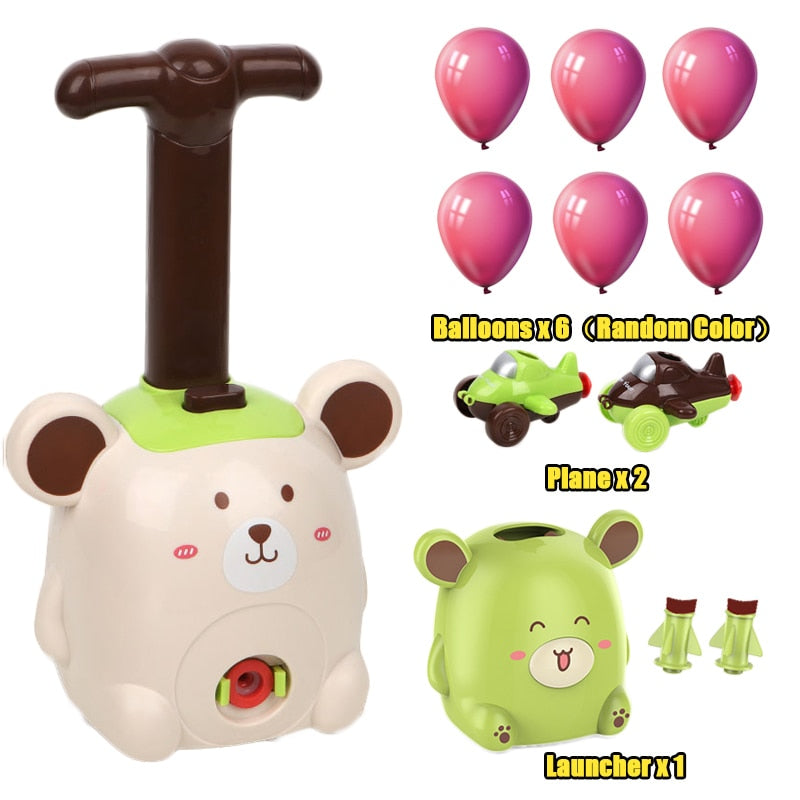 Power Balloon Launch Tower Toy Puzzle Fun Education Inertia Air Power Balloon Car Science Experimen Toy for Children Gift