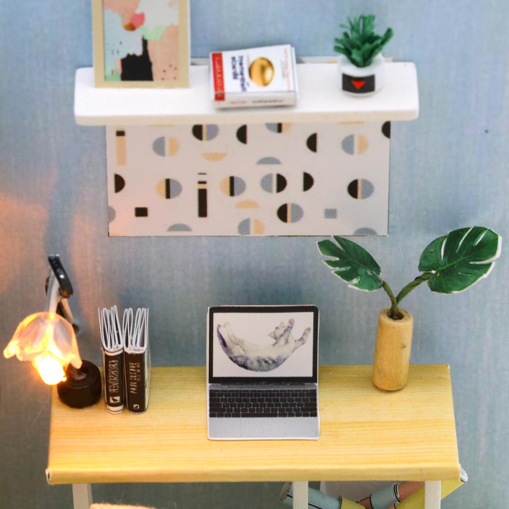 Doll House Furniture Diy Miniature 3D Wooden Miniaturas Dollhouse Toys for Children Birthday Gifts QT07