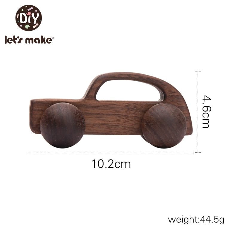 Let&#39;s Make Wooden Baby Toys 0 12 Month 1PC Toys For Babies Beech Car Hedgehog Elephant Educational Infants Developmental Newborn