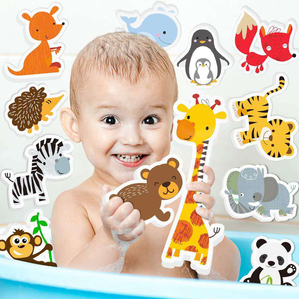 animal bath toys fun foam animals with bath toy storage bag baby bath toy Children&#39;s educational toys