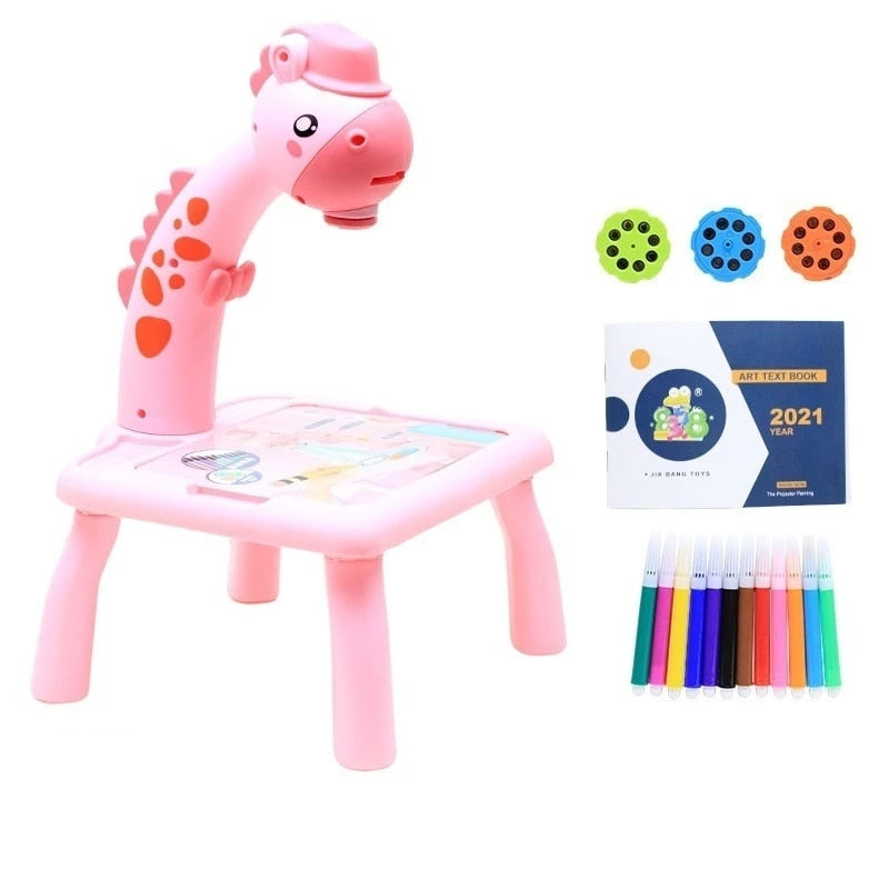 Kids Mini Led Drawing Projector Art Drawing Table Light Toys For Kids Painting Board Small Desk Educational Learning Paint Tool
