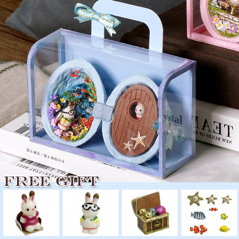 Cutebee Box Theater Miniature Doll House Furniture for Children Birthday Gift DIY Dollhouse Kit Build with Led Light Casa Toy
