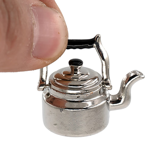 1/12 Dollhouse Miniature Accessories Mini Metal Kettle Simulation Furniture Tea Pot Kitchen Model Toys for Doll House Decoration