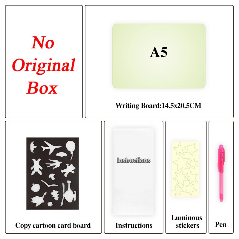 Luminous LED Draw With Light In Dark Children Toys Tablet Magic Drawing Board Set Fluorescent Pen Educational Noctilucent Kids