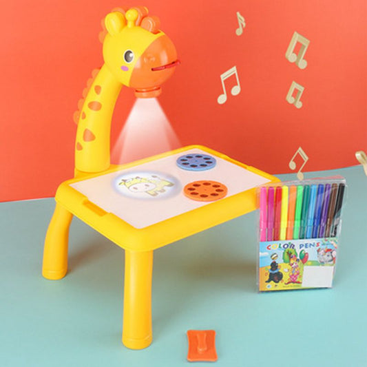 Kids Mini Led Drawing Projector Art Drawing Table Light Toys For Kids Painting Board Small Desk Educational Learning Paint Tool
