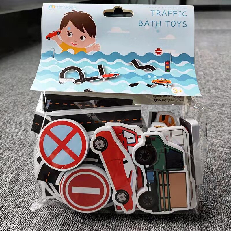 animal bath toys fun foam animals with bath toy storage bag baby bath toy Children&#39;s educational toys