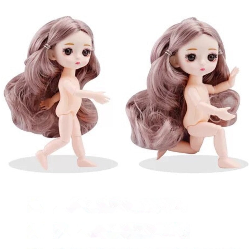 New 16 cm BJD Mini Doll 13 Movable Joint Girl Baby 3D Big Eyes Beautiful DIY Toy Doll With Clothes Dress Up 1/12 Fashion Doll
