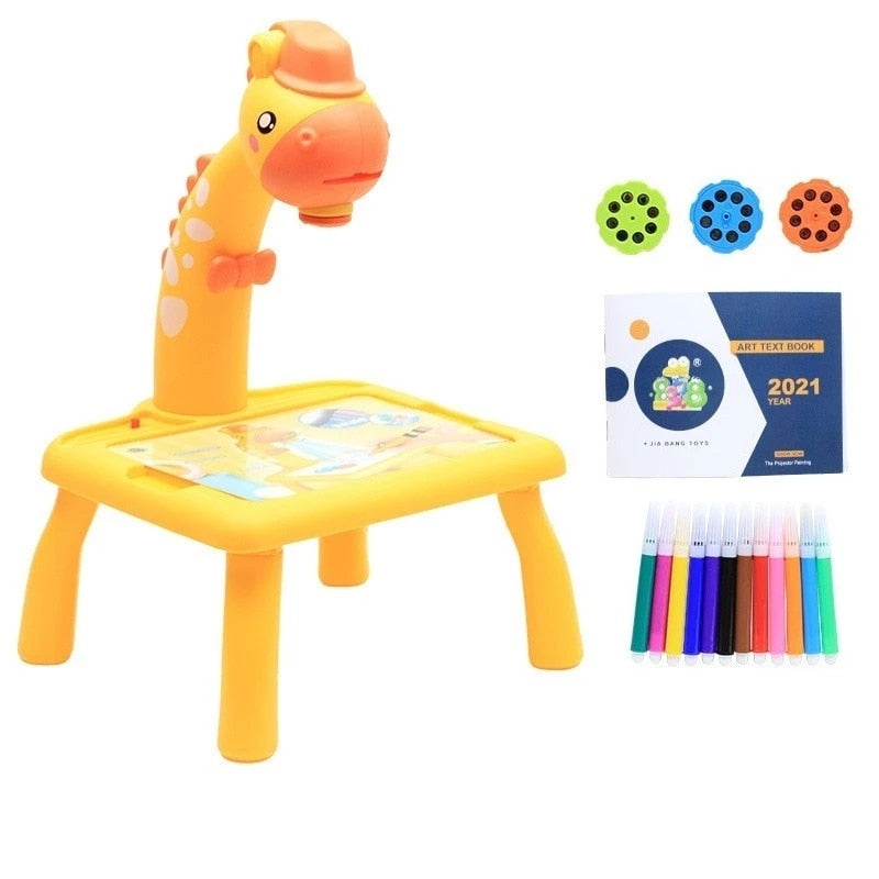 Kids Mini Led Drawing Projector Art Drawing Table Light Toys For Kids Painting Board Small Desk Educational Learning Paint Tool