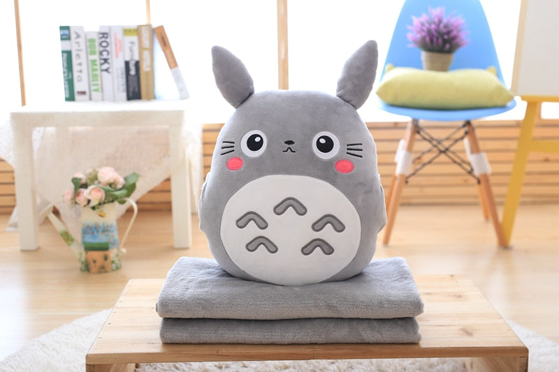 Cute My Neighbor Pillow Blanket 3in1 dual-use hand warm high quality coral velvet blanket special gift fot kids friends