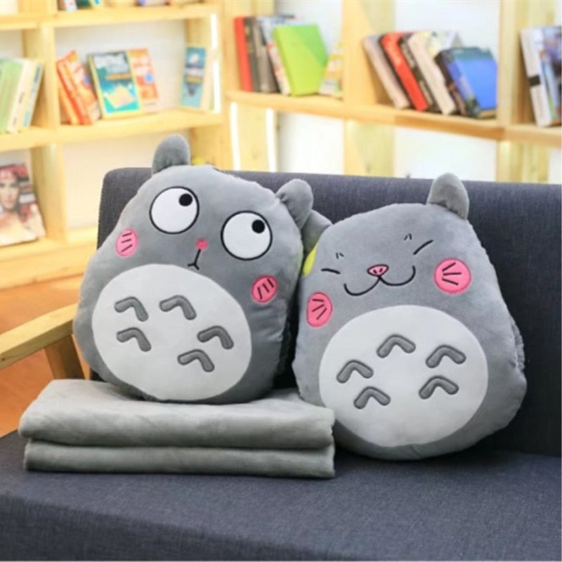 Cute My Neighbor Pillow Blanket 3in1 dual-use hand warm high quality coral velvet blanket special gift fot kids friends