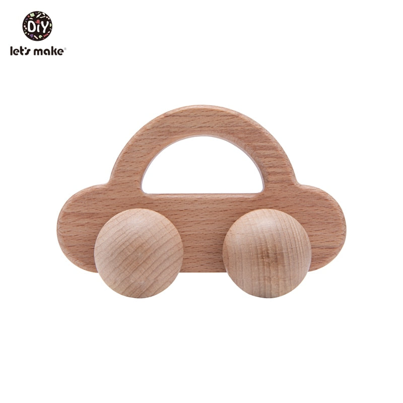 Let&#39;s Make Wooden Baby Toys 0 12 Month 1PC Toys For Babies Beech Car Hedgehog Elephant Educational Infants Developmental Newborn