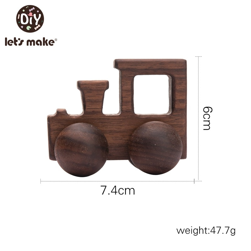 Let&#39;s Make Wooden Baby Toys 0 12 Month 1PC Toys For Babies Beech Car Hedgehog Elephant Educational Infants Developmental Newborn