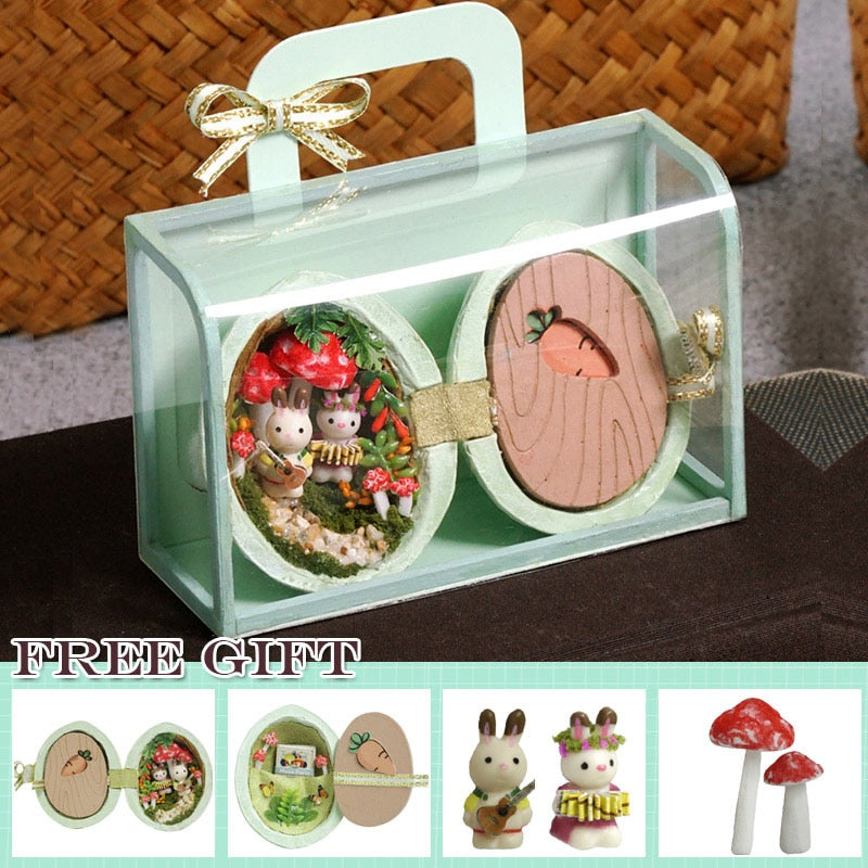 Cutebee Box Theater Miniature Doll House Furniture for Children Birthday Gift DIY Dollhouse Kit Build with Led Light Casa Toy