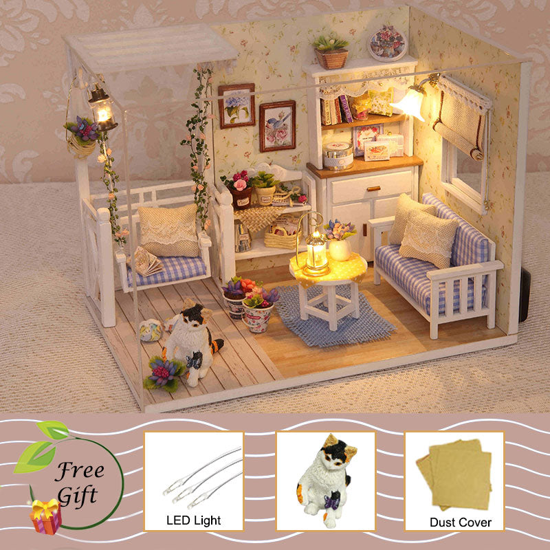 Cutebee Doll House Furniture Miniature Dollhouse DIY Miniature House Room Box Theatre Toys for Children Casa DIY Dollhouse B