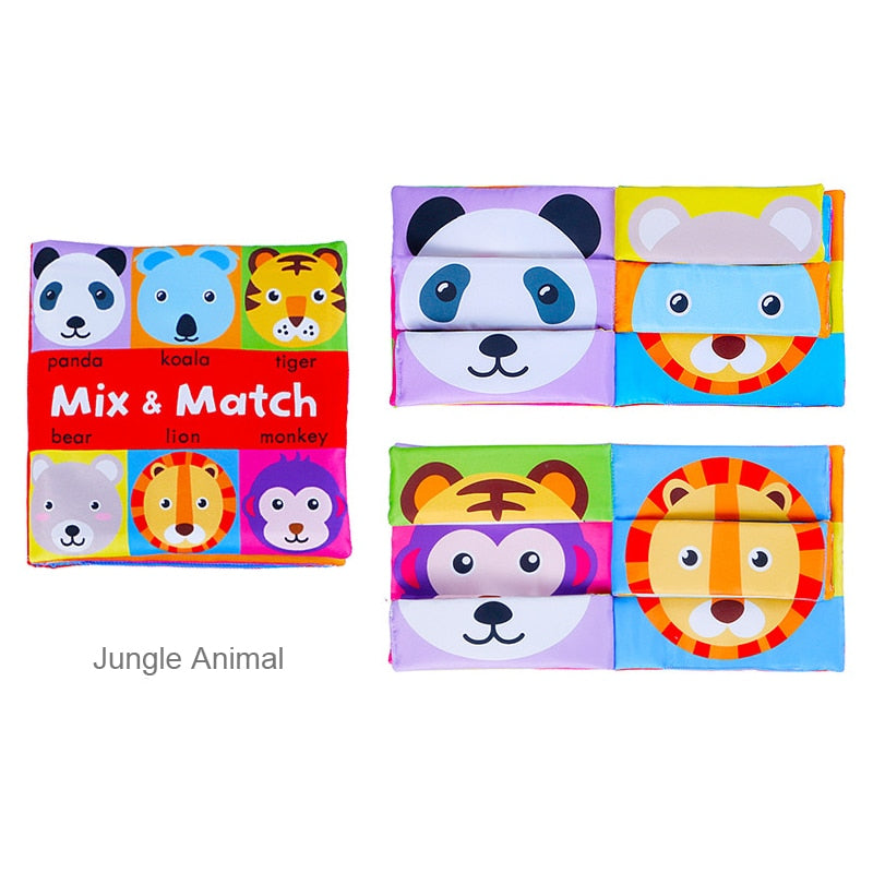 Baby Soft Books Toys For Toddlers Colorful Mix&Match Colorful Crinkle Early Learning Educational Toys For Infant 0-24 Months