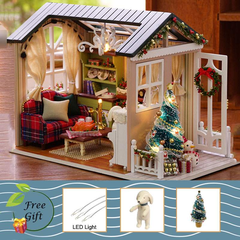 Cutebee Doll House Furniture Miniature Dollhouse DIY Miniature House Room Box Theatre Toys for Children Casa DIY Dollhouse B