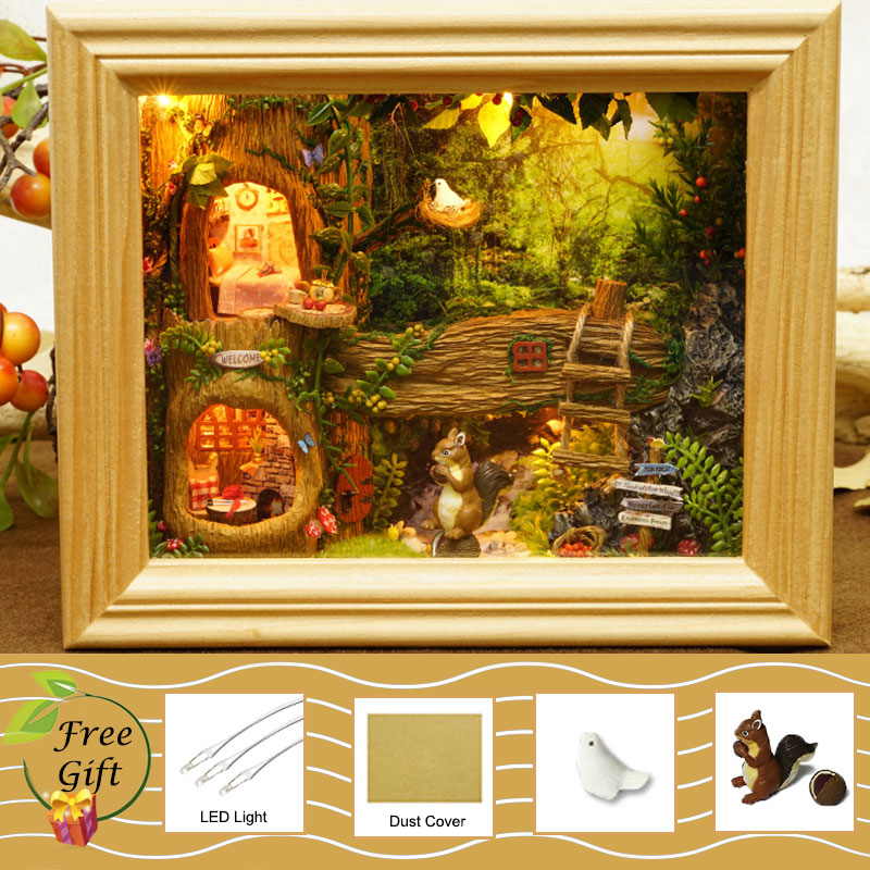 Cutebee Doll House Furniture Miniature Dollhouse DIY Miniature House Room Box Theatre Toys for Children Casa DIY Dollhouse B