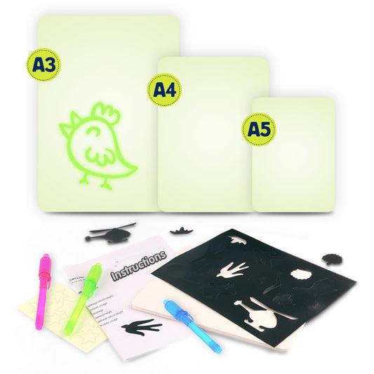 Luminous LED Draw With Light In Dark Children Toys Tablet Magic Drawing Board Set Fluorescent Pen Educational Noctilucent Kids