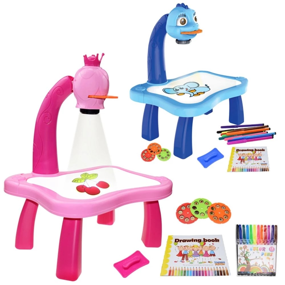 Kids Mini Led Drawing Projector Art Drawing Table Light Toys For Kids Painting Board Small Desk Educational Learning Paint Tool