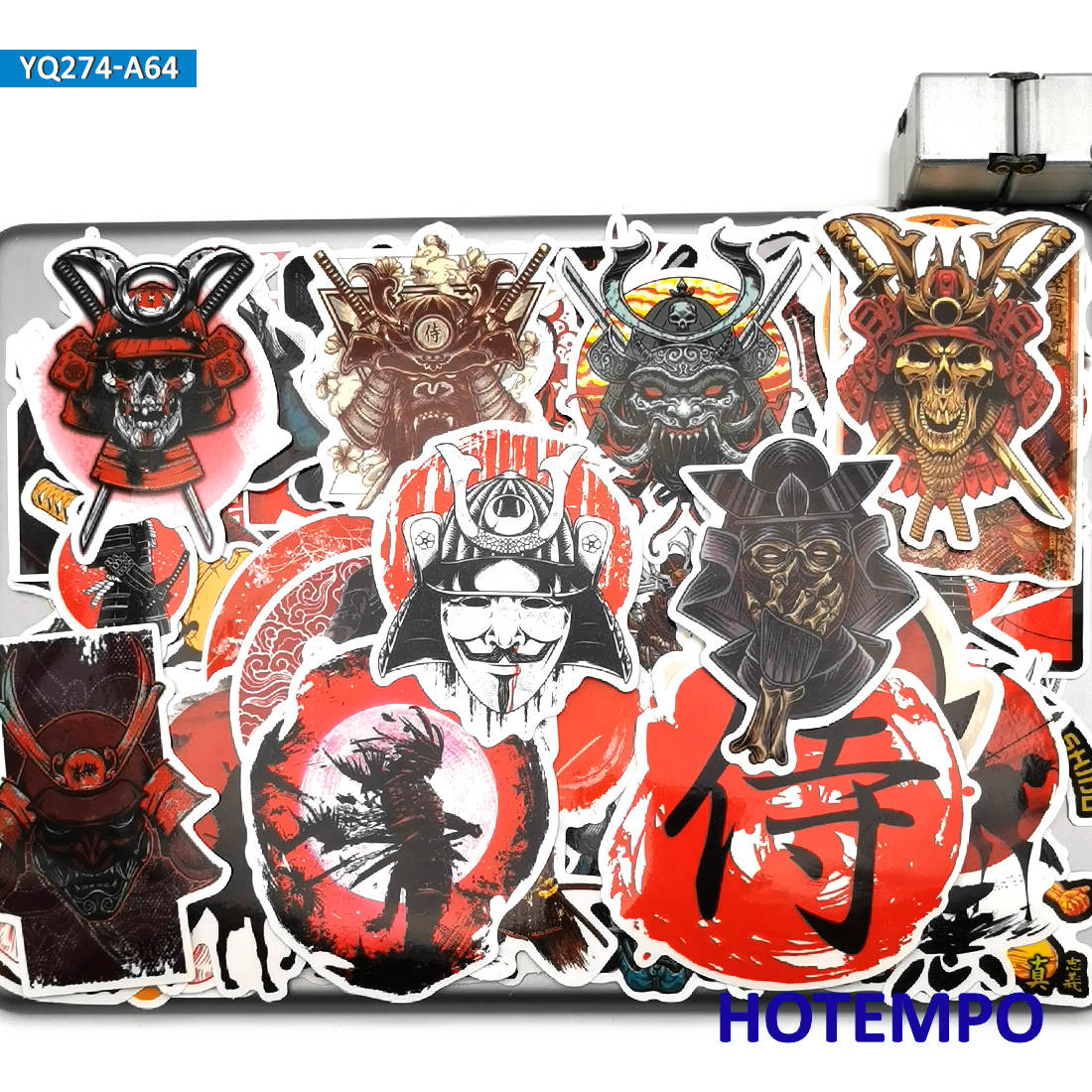 60pcs Japan Samurai Bushido Spirit Style Art Stickers for Mobile Phone Laptop Guitar Suitcase Skateboard Bike Car Decal Stickers