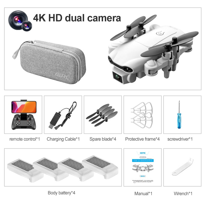 V9 RC Mini Drone 4k Dual Camera HD Wide Angle Camera 1080P WIFI FPV Aerial Photography Helicopter Foldable Quadcopter Dron Toys