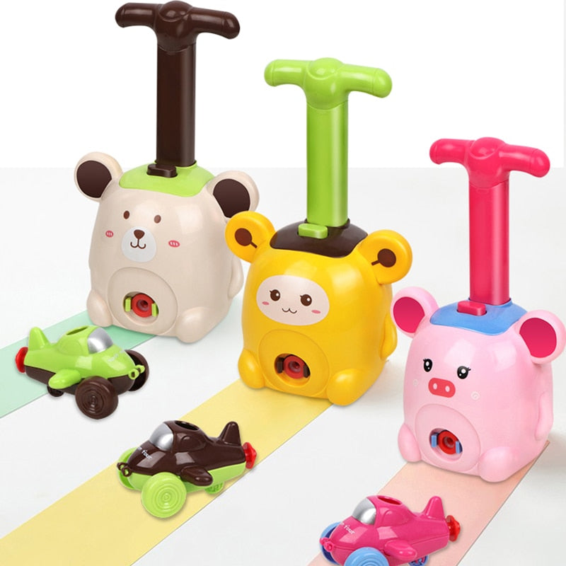 Power Balloon Launch Tower Toy Puzzle Fun Education Inertia Air Power Balloon Car Science Experimen Toy for Children Gift