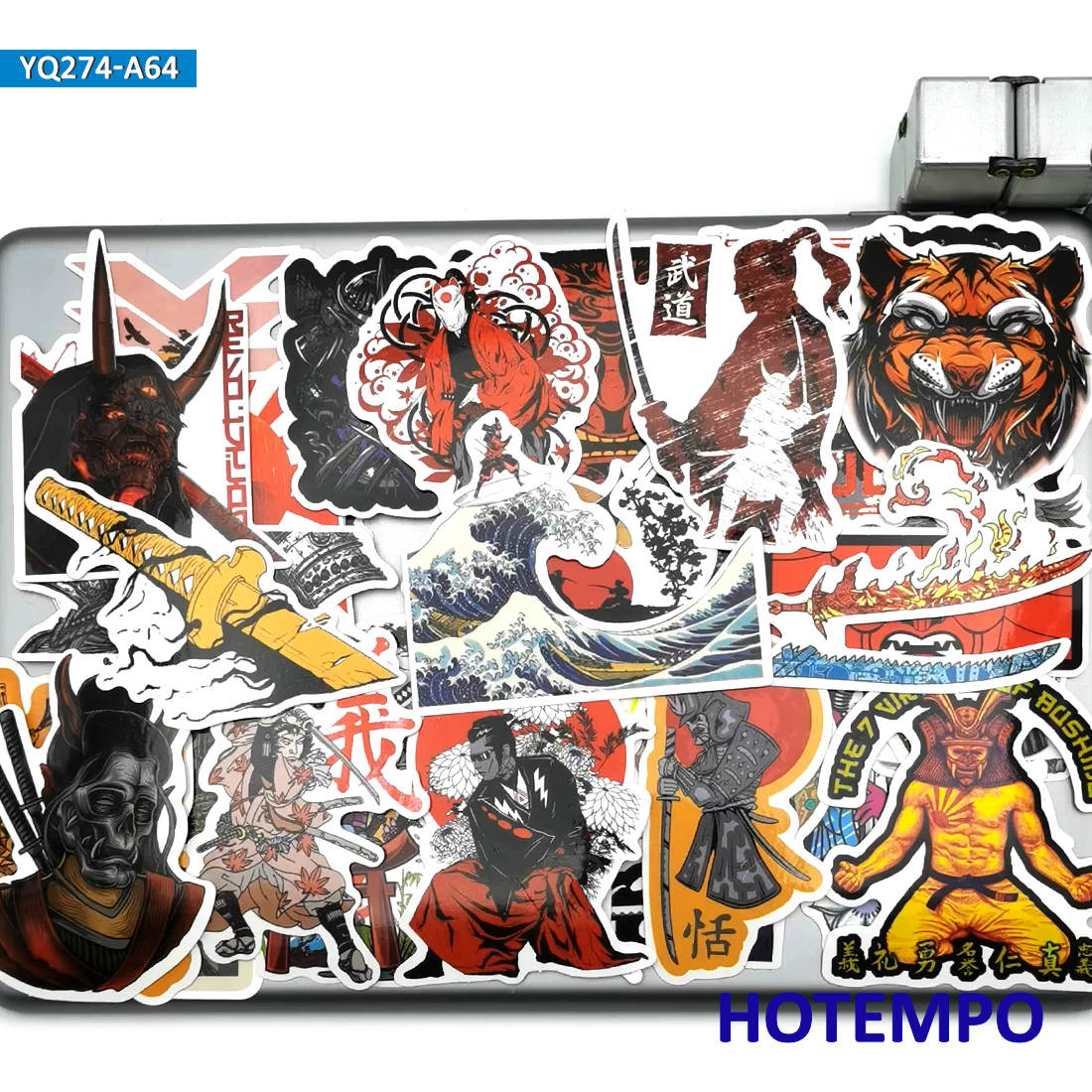 60pcs Japan Samurai Bushido Spirit Style Art Stickers for Mobile Phone Laptop Guitar Suitcase Skateboard Bike Car Decal Stickers